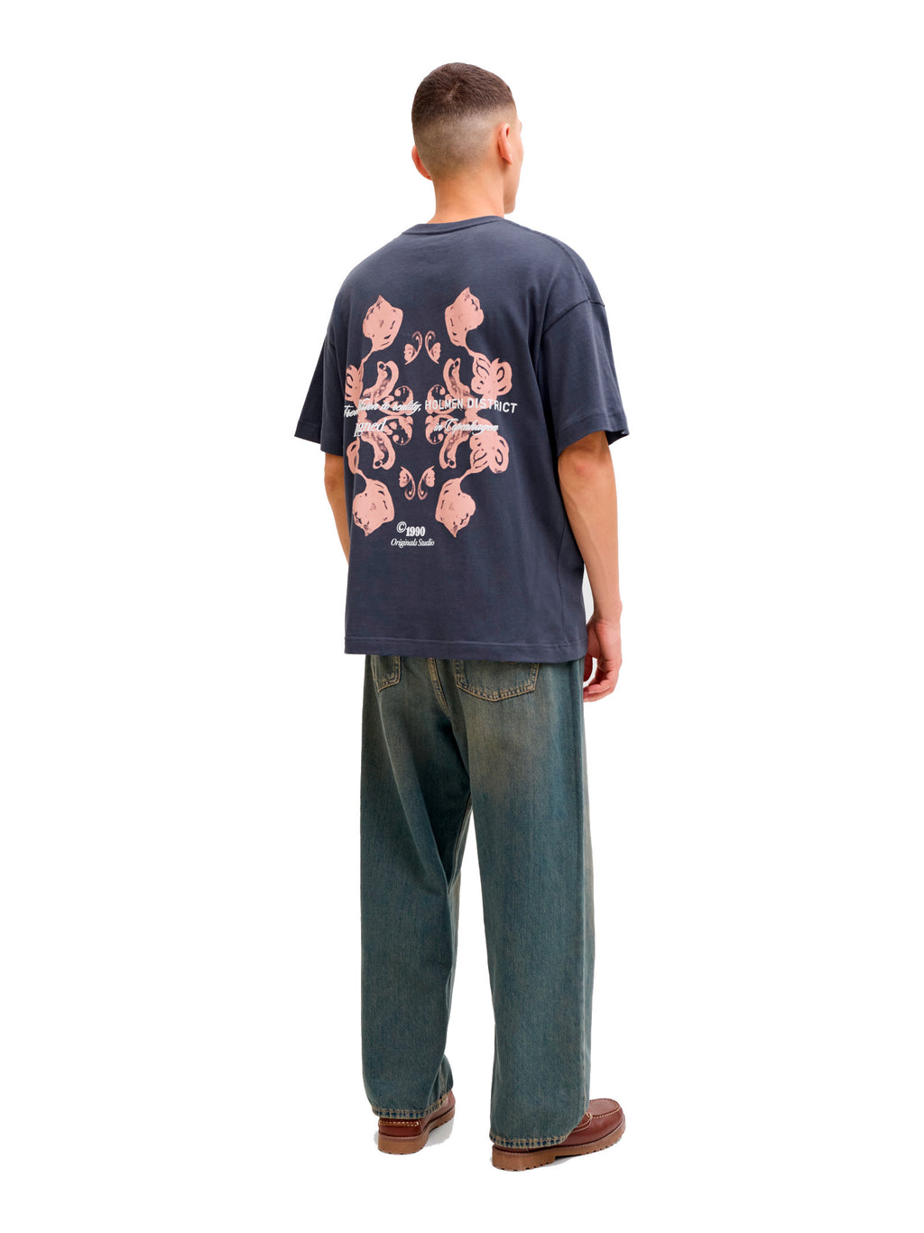 T-shirt Jack & Jones Blu Graphic stampa 12290892 /Odyssey Gray JACK & JONES 