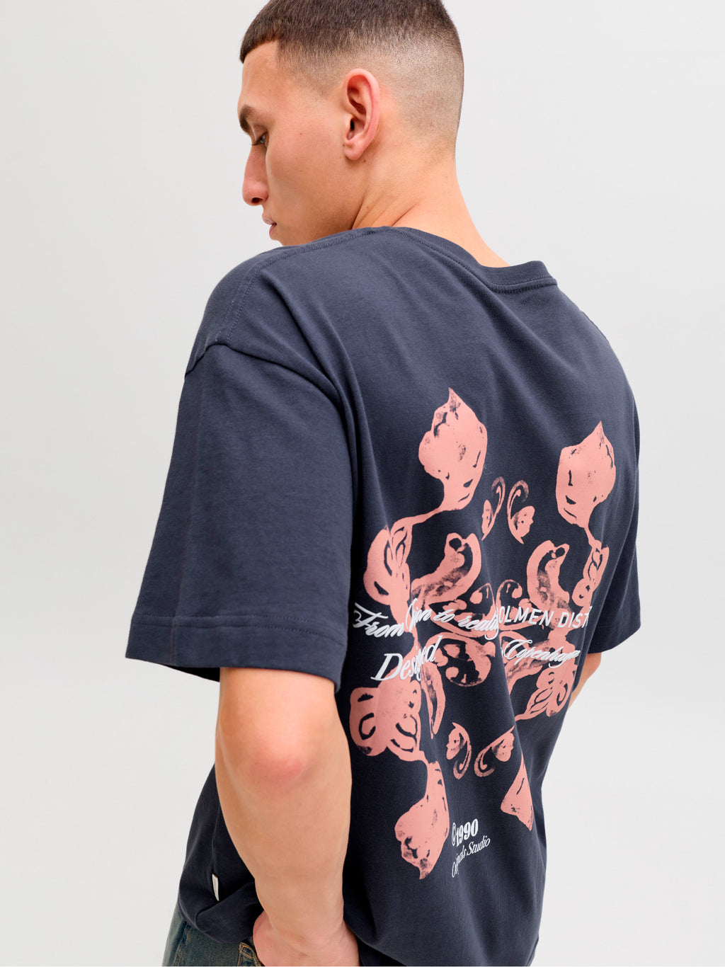 T-shirt Jack & Jones Blu Graphic stampa 12290892 /Odyssey Gray JACK & JONES 
