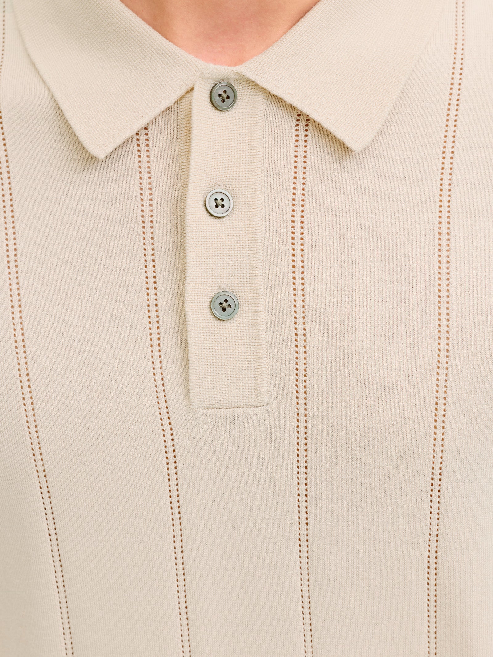Polo Jack & Jones William Beige in maglia 12291042 /Ancient Scroll JACK & JONES 