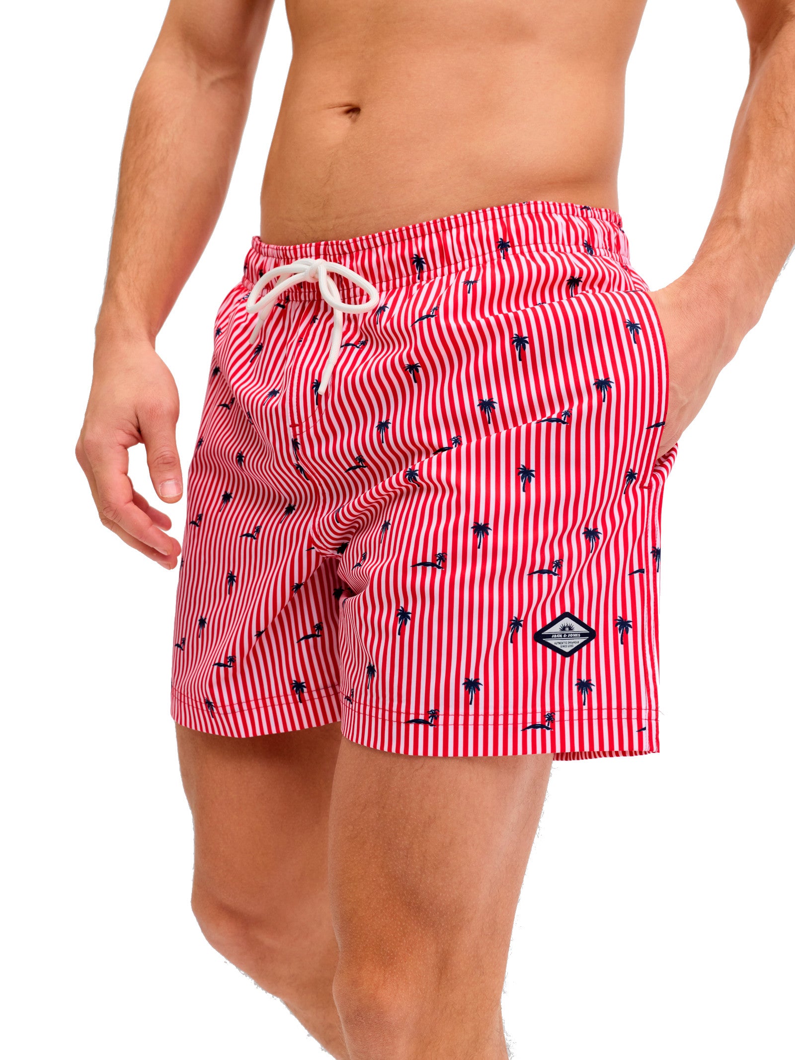 Costume Jack & Jones Maui Stripe Riga rossa 12291425 /True Red JACK & JONES 