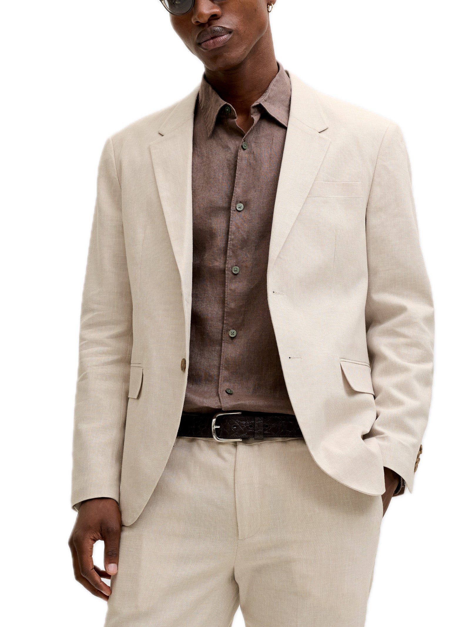 Giacca Jack & Jones Martin Beige misto lino 12291806 /Ancient Scroll JACK & JONES 