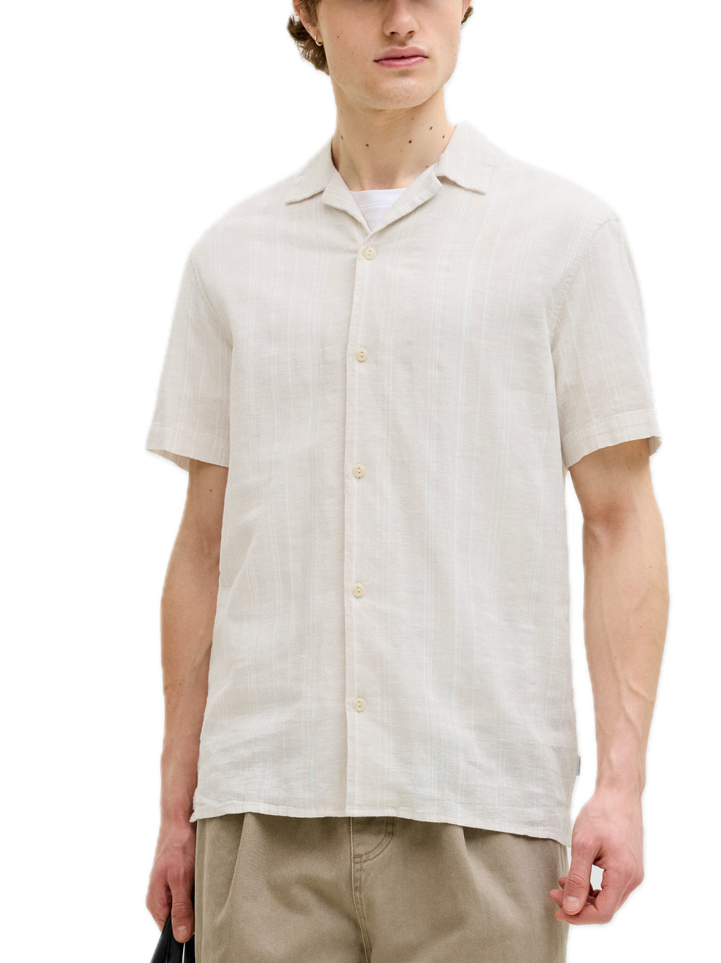 Camicia Jack & Jones Beige Summero Lino 12291964 /Lemon Pepper JACK & JONES 