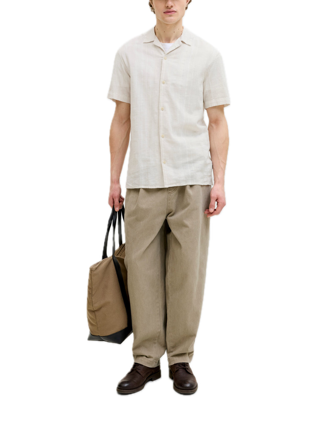 Camicia Jack & Jones Beige Summero Lino 12291964 /Lemon Pepper JACK & JONES 