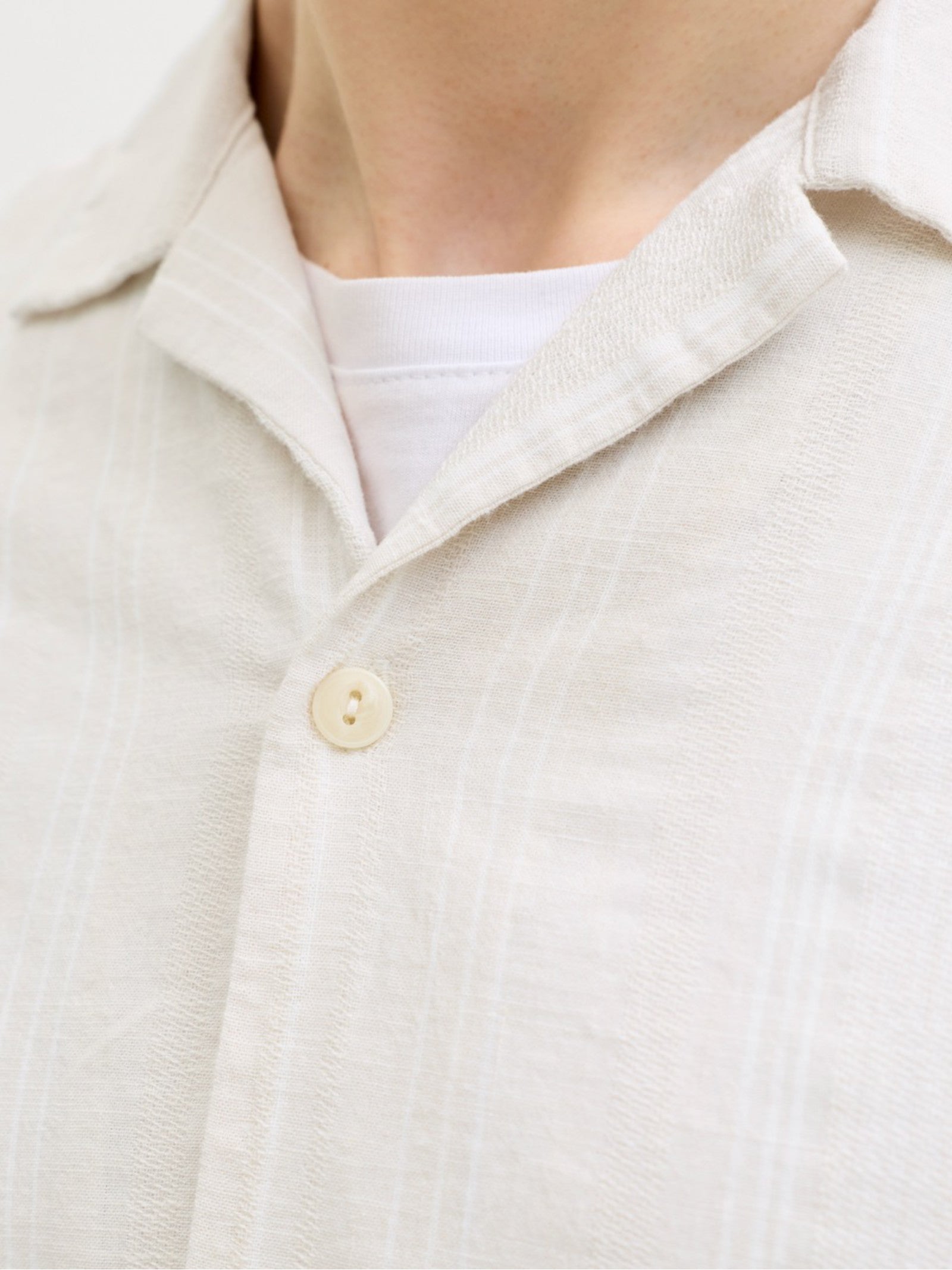 Camicia Jack & Jones Beige Summero Lino 12291964 /Lemon Pepper JACK & JONES 