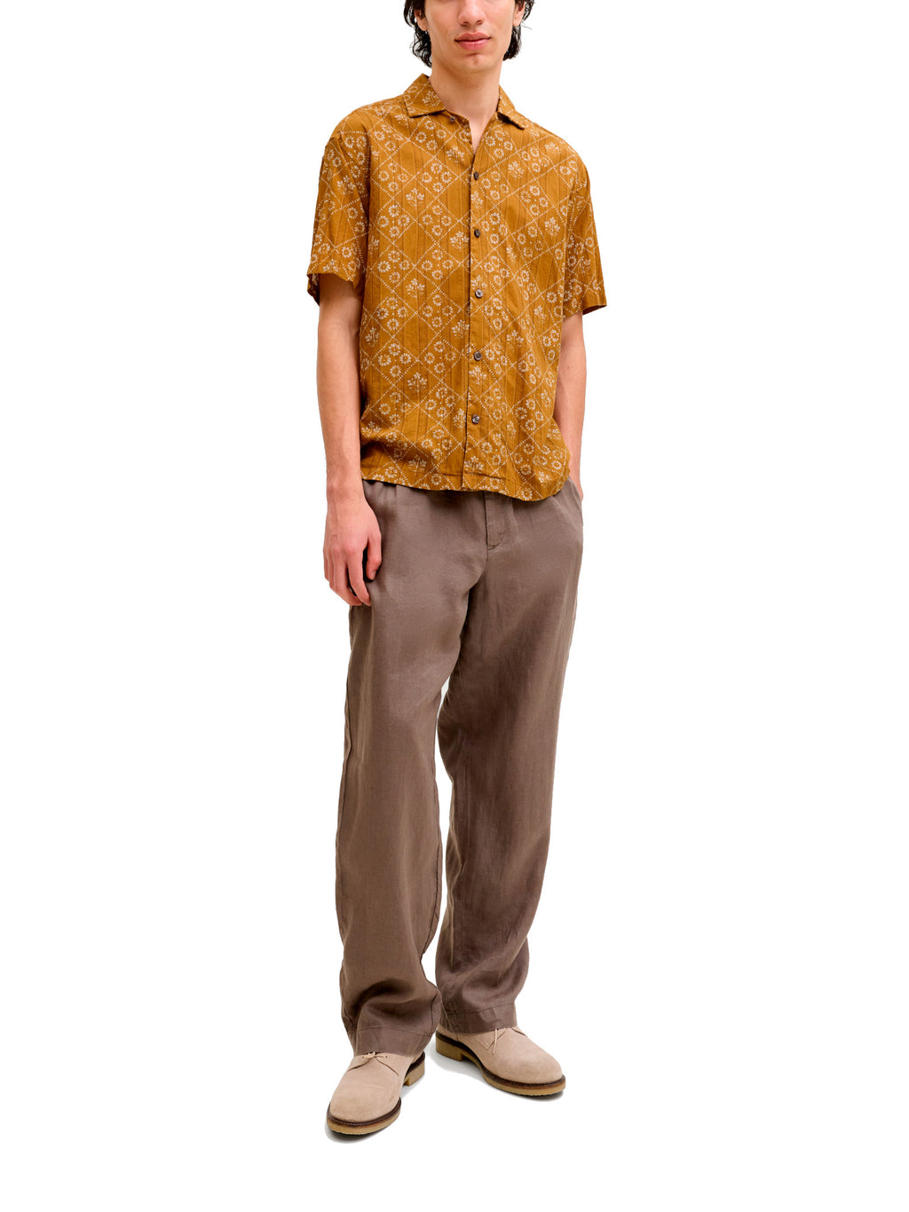 Camicia Jack & Jones Lyon Senape fantasia 12291968 /Wood Thrush JACK & JONES 