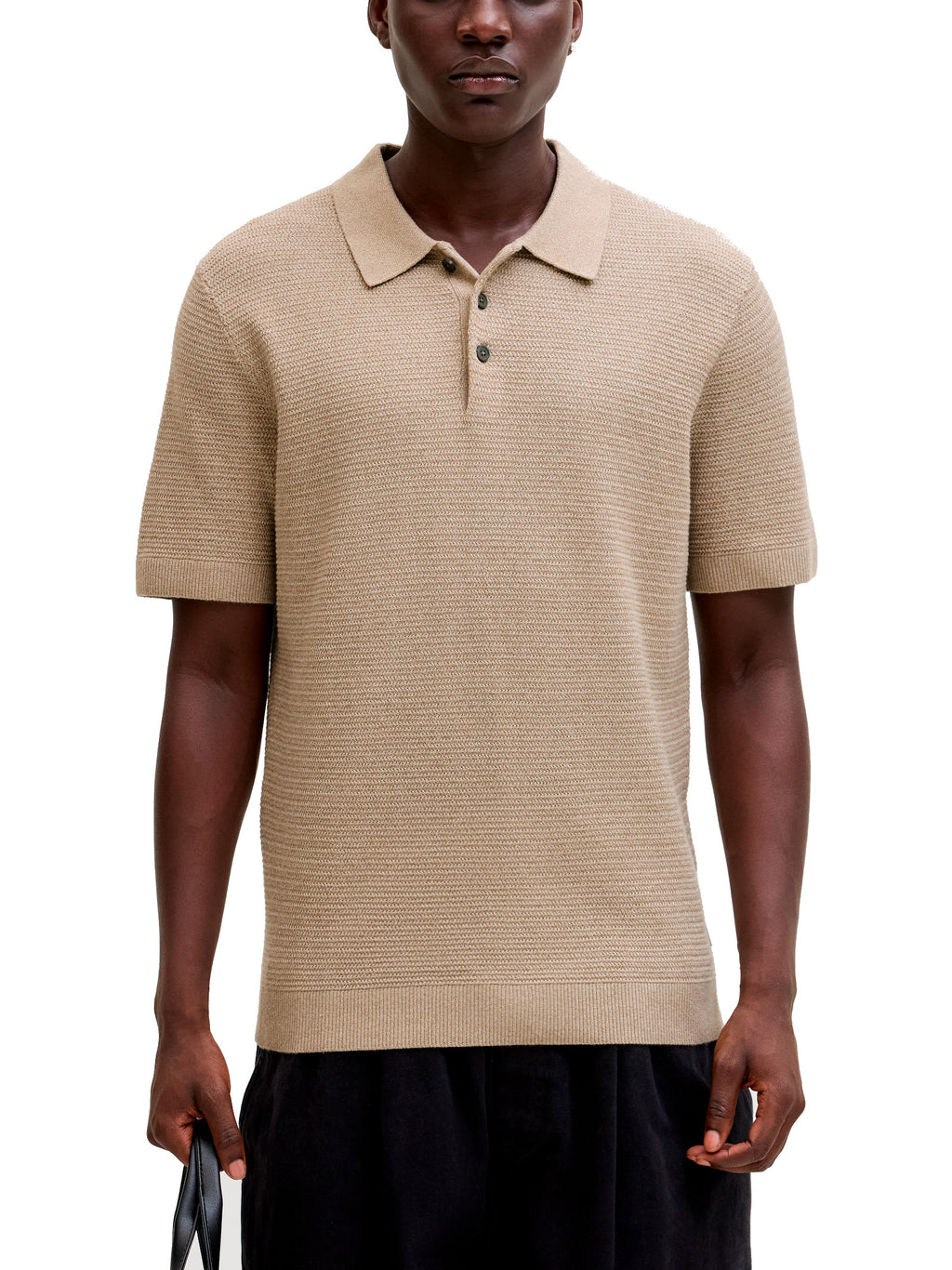 Polo Jack & Jones Riley Beige in maglia 12292034 /Lemon Pepper JACK & JONES 