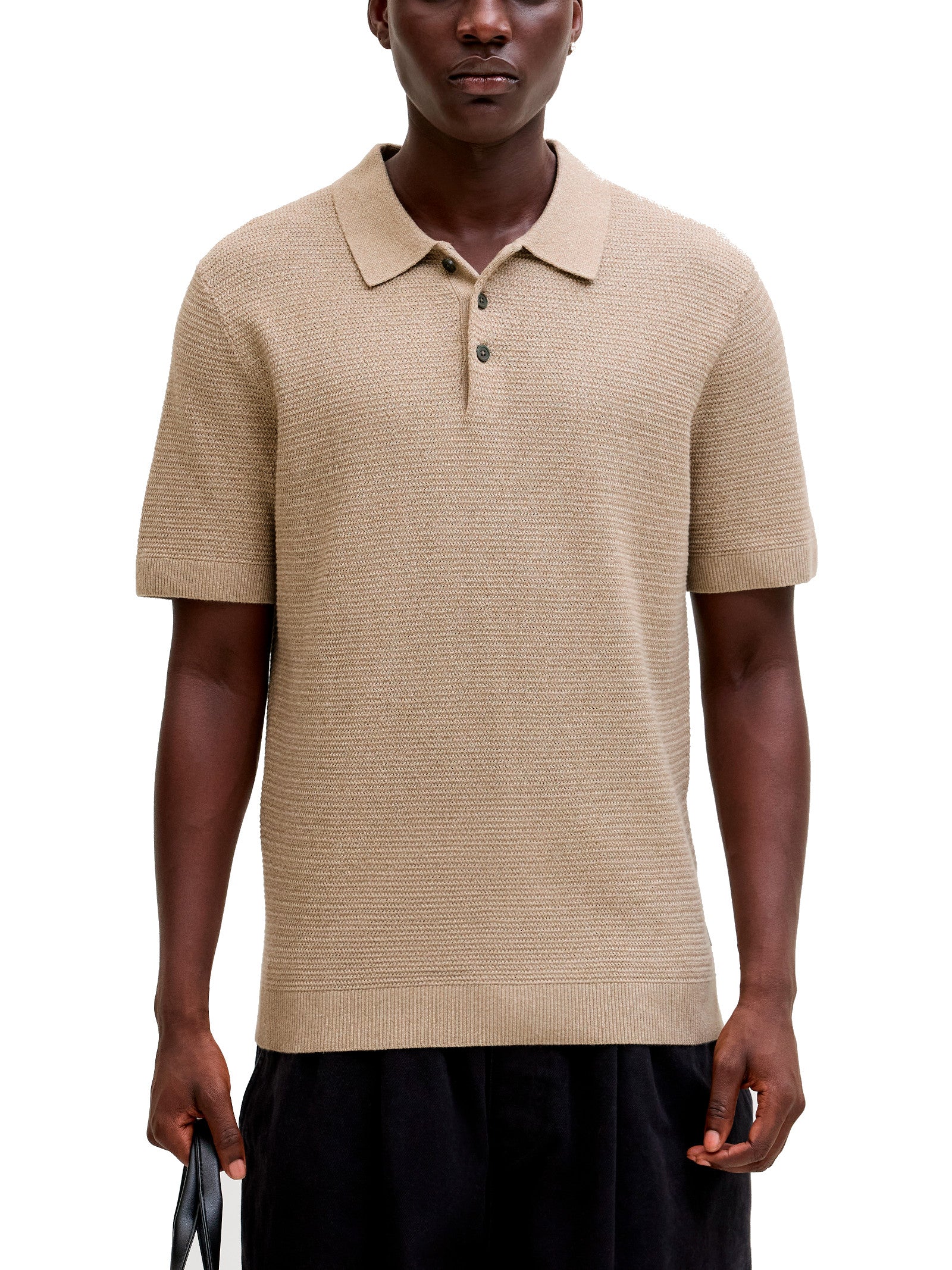 Polo Jack & Jones Riley Beige in maglia 12292034 /Lemon Pepper JACK & JONES 
