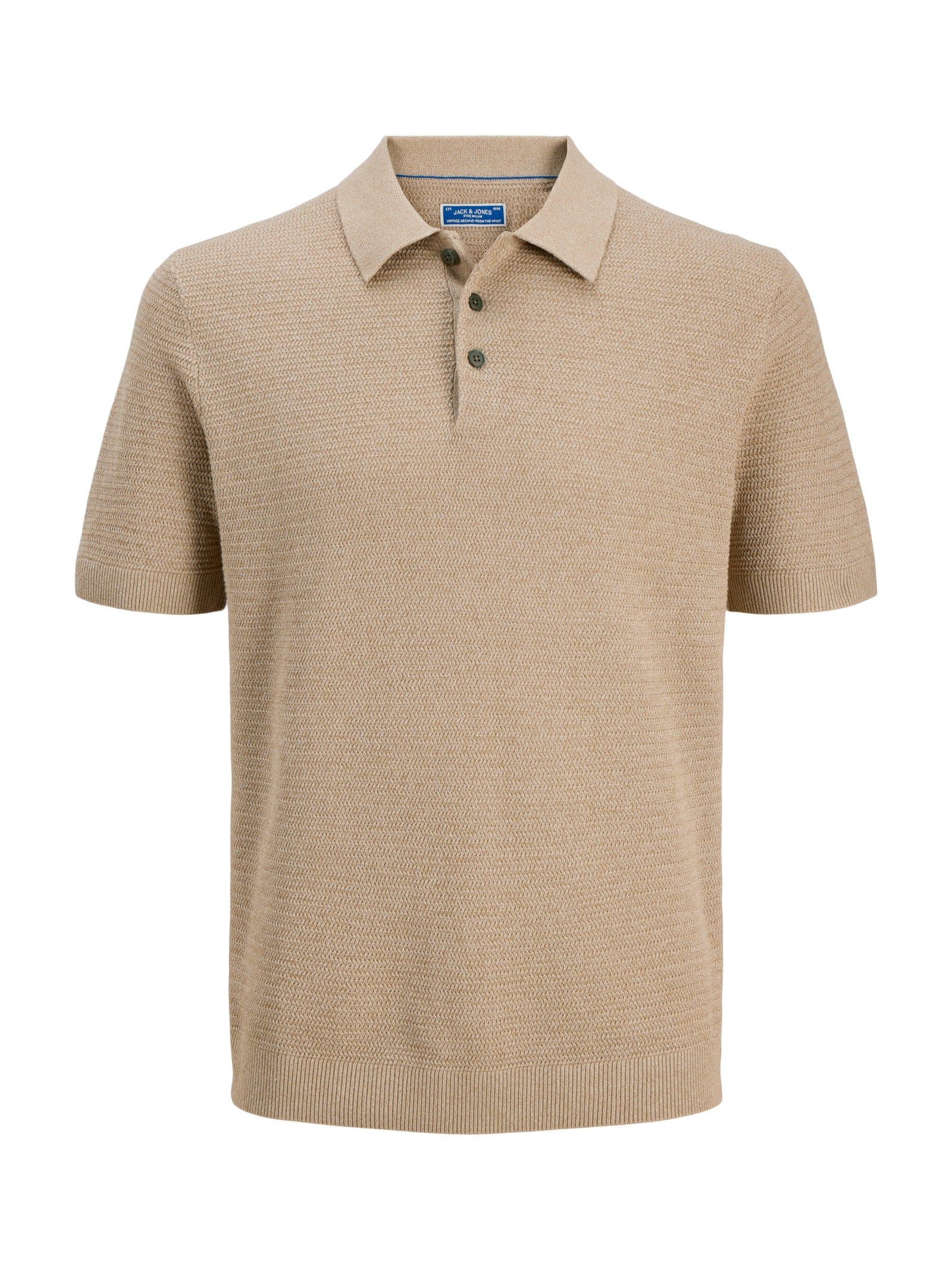 Polo Jack & Jones Riley Beige in maglia 12292034 /Lemon Pepper JACK & JONES 