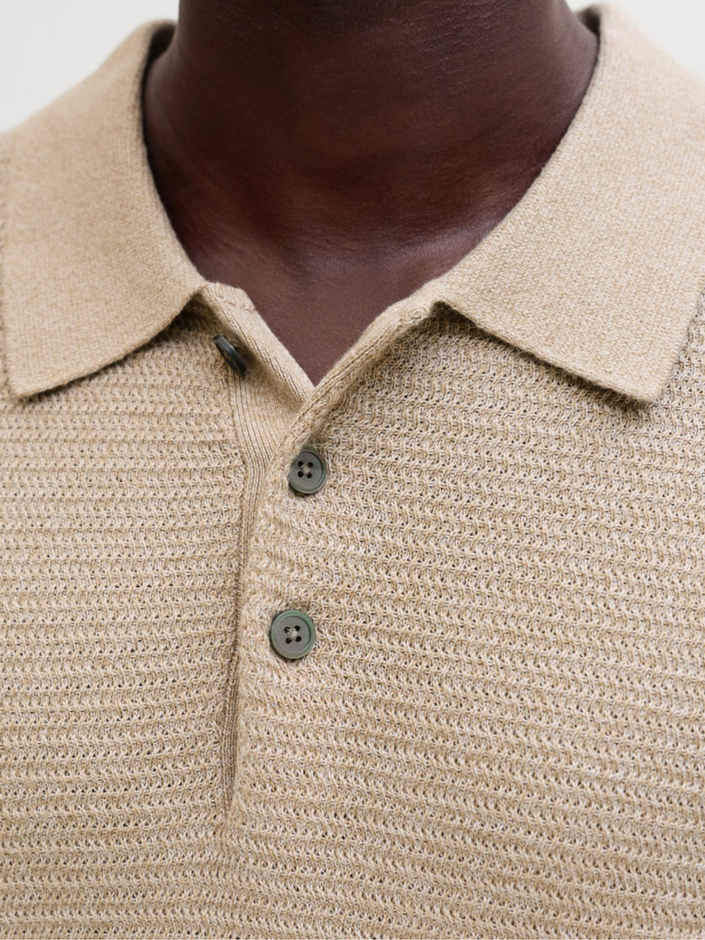 Polo Jack & Jones Riley Beige in maglia 12292034 /Lemon Pepper JACK & JONES 