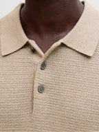 Polo Jack & Jones Riley Beige in maglia 12292034 /Lemon Pepper JACK & JONES 