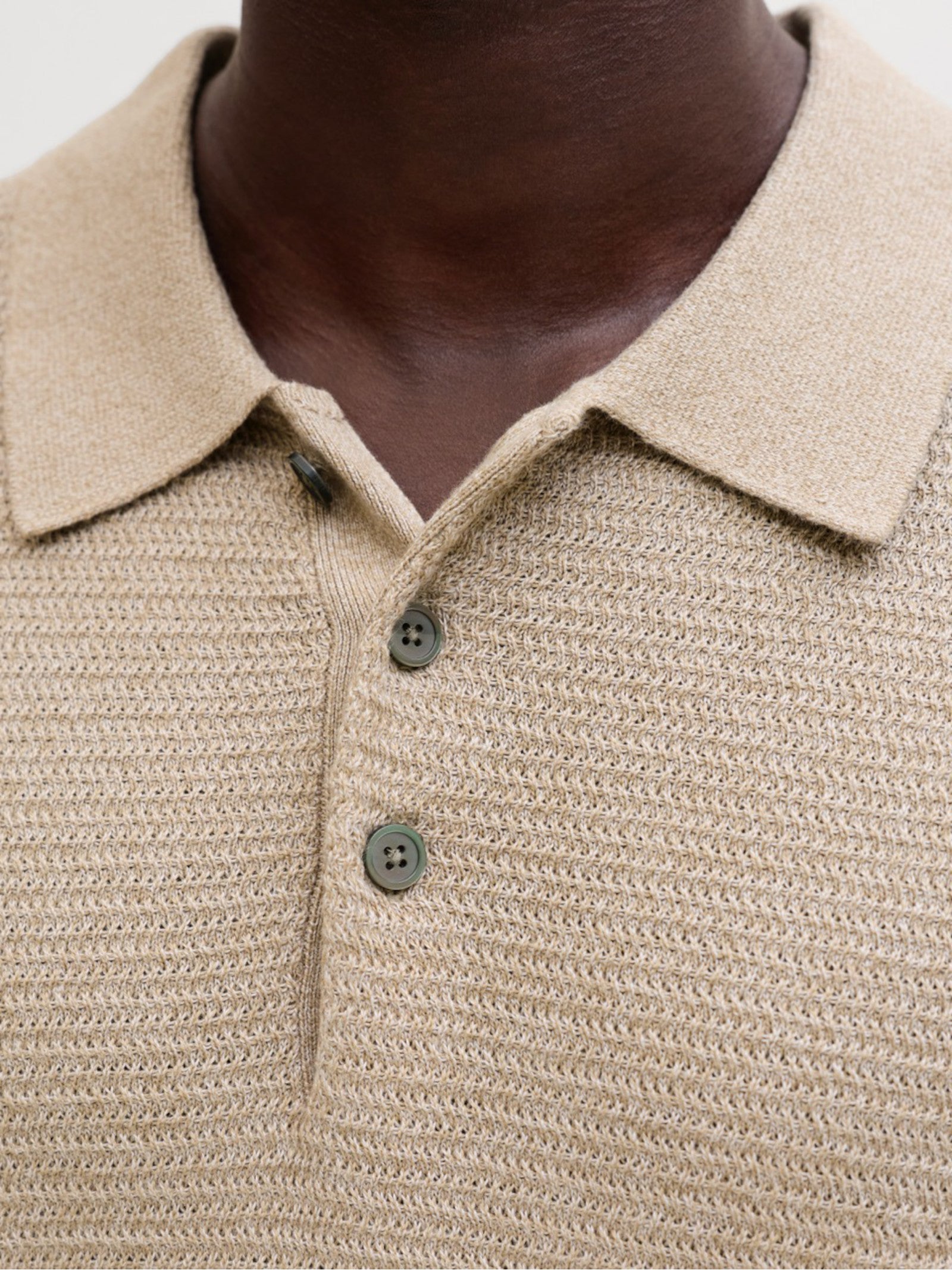 Polo Jack & Jones Riley Beige in maglia 12292034 /Lemon Pepper JACK & JONES 