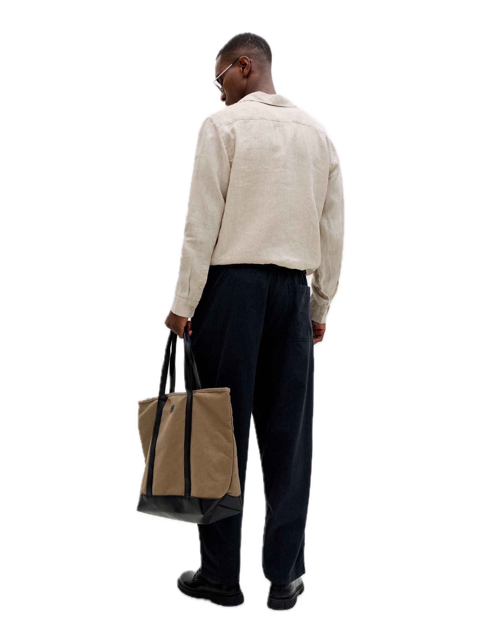 Camicia Jack & Jones Beige Lawrence lino 12293563 /Silver Lining JACK & JONES 