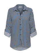 Camicia JDY Blu bianco Laurel maniche 3/4 15329311 /Sky Captain JDY 