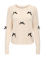 Maglia JDY Bow Crema con fiocchi 15344549 /Birch JDY 