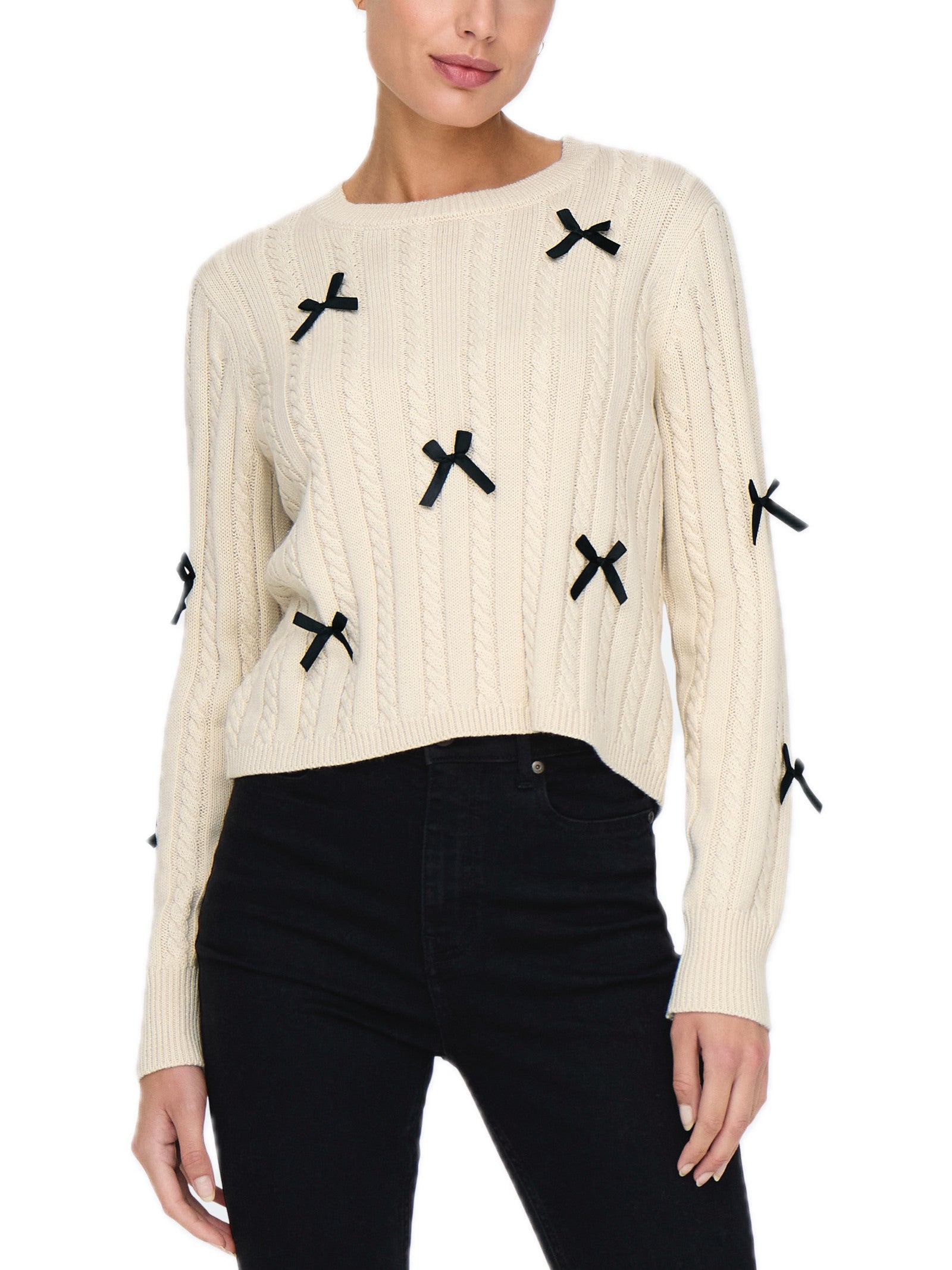 Maglia JDY Bow Crema con fiocchi 15344549 /Birch JDY 