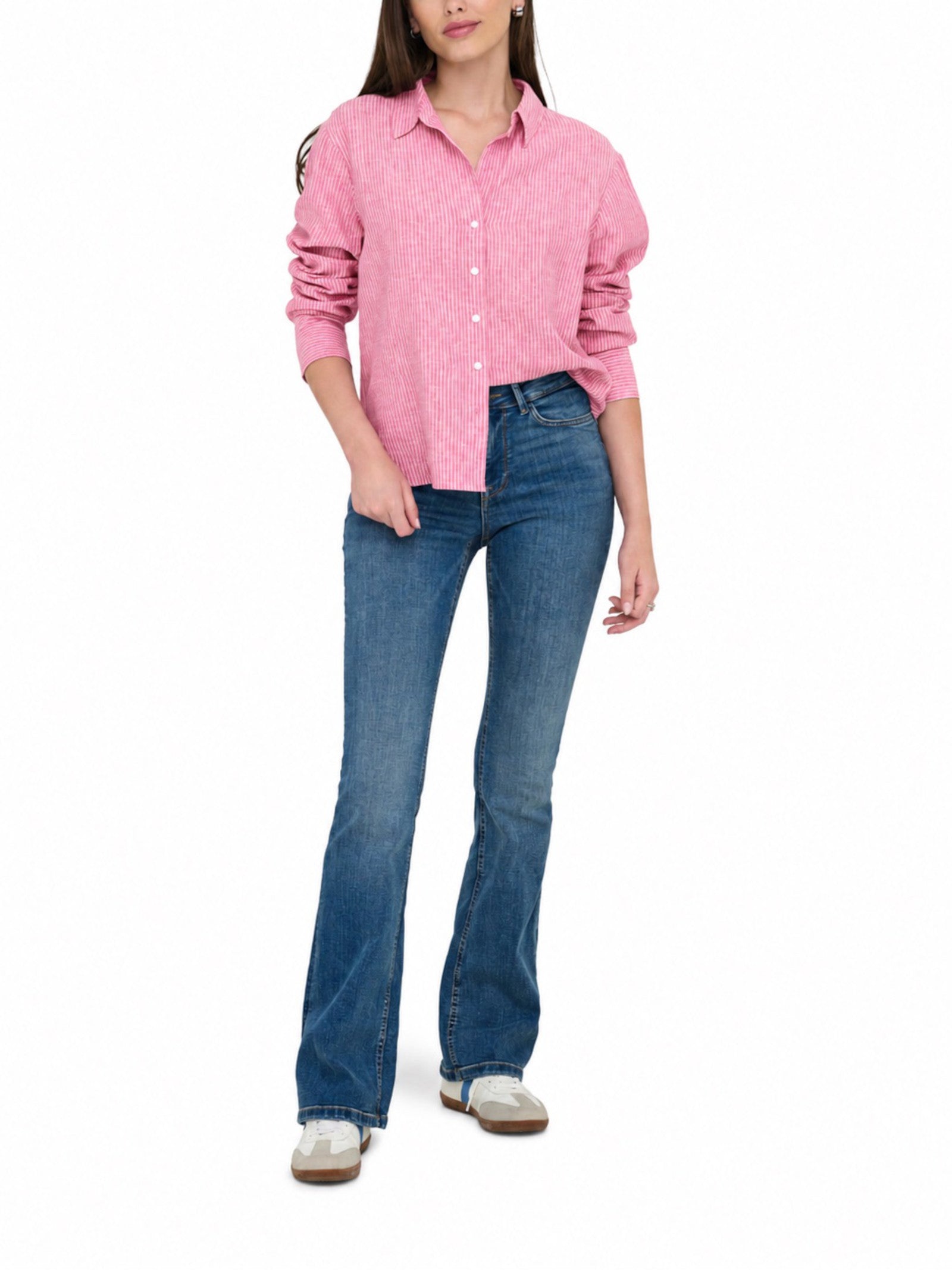 Camicia JDY Bianco corallo Mila a righe 15345487 /Calypso Coral JDY 