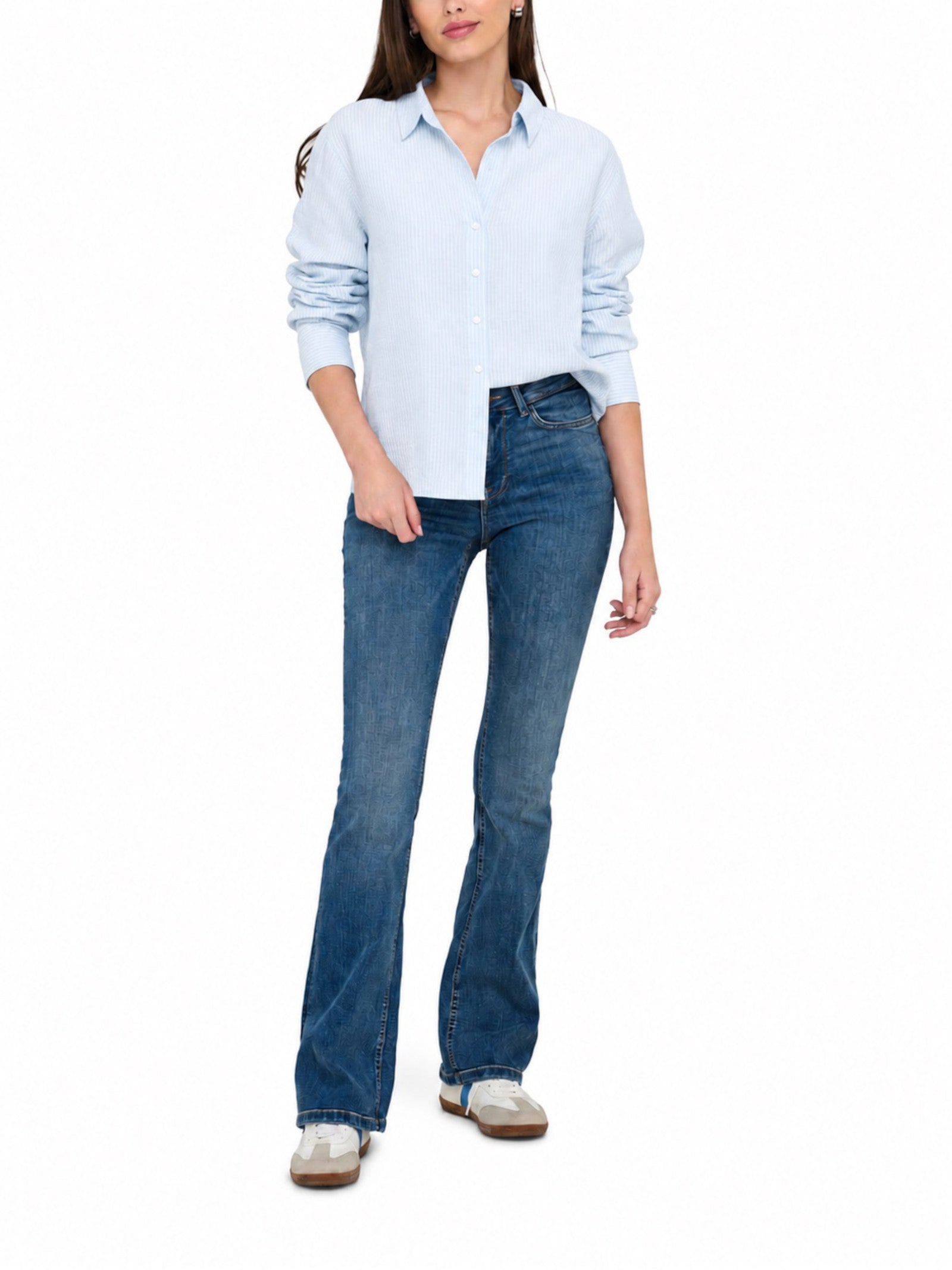 Camicia JDY Bianco celeste Mila a righe 15345487 /Kentucky Blue JDY 