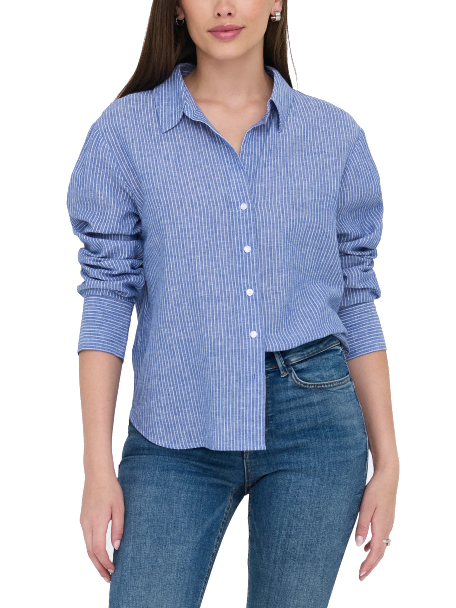 Camicia JDY Bianco azzurro Mila a righe 15345487 /Star Sapphire JDY 