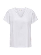 T-shirt JDY Caya Bianco scollo a V 15346547 /Bright White JDY 