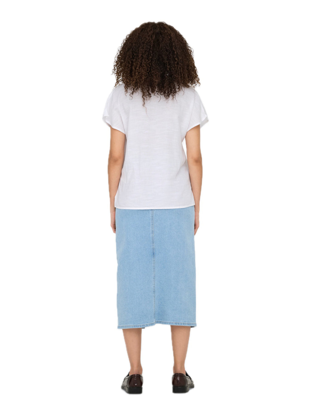 T-shirt JDY Caya Bianco scollo a V 15346547 /Bright White JDY 