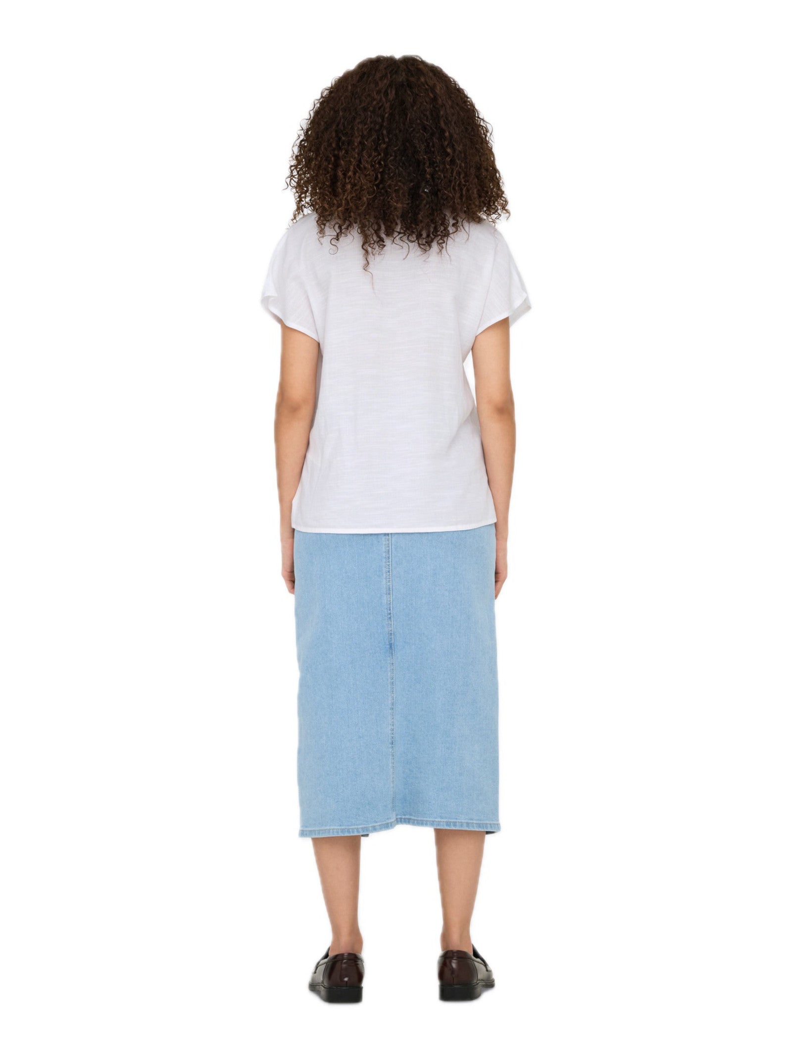 T-shirt JDY Caya Bianco scollo a V 15346547 /Bright White JDY 