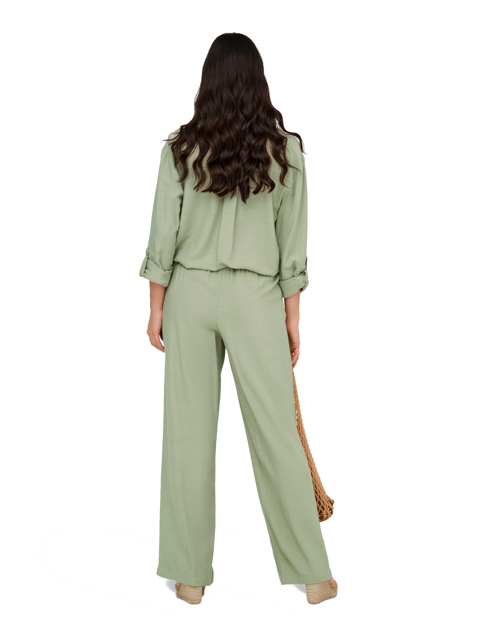Pantalaccio JDY Caya Verde in lino 15346559 /Laurel Oak JDY 