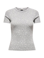 T-shirt JDY Lucky Grigio fiori 15352288 /Light Grey Melange JDY 