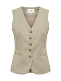Gilet Only Beige River motivo a V 15354010 /Weathered Teak JDY 