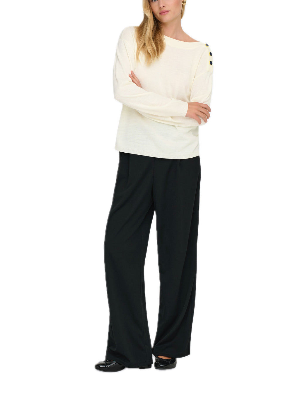 Maglia JDY Laura Panna con bottoni 15366136 /Eggnog JDY 