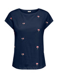 T-shirt JDY Blu Tia con ricami 15369918 /Black Iris JDY 
