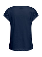 T-shirt JDY Blu Tia con ricami 15369918 /Black Iris JDY 