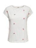 T-shirt JDY Bianco Tia con ricami 15369918 /Cloud Dancer JDY 