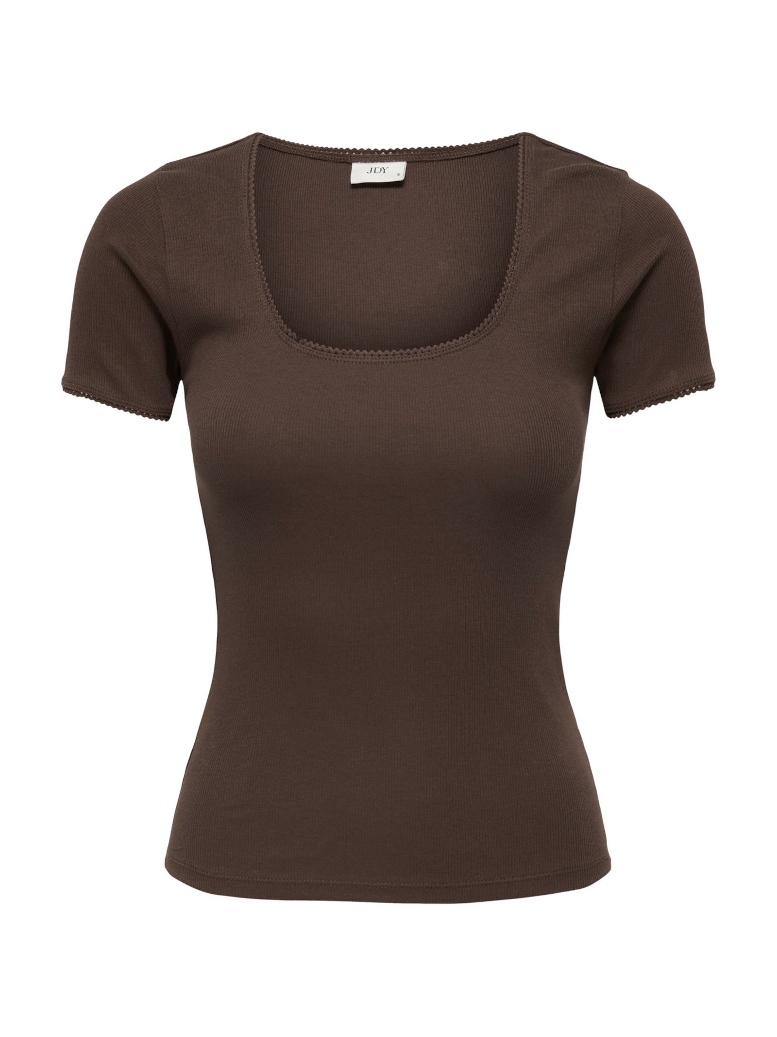 T-shirt JDY Marrone Lucky scollo a U 15370201 /Chicory Coffee JDY 