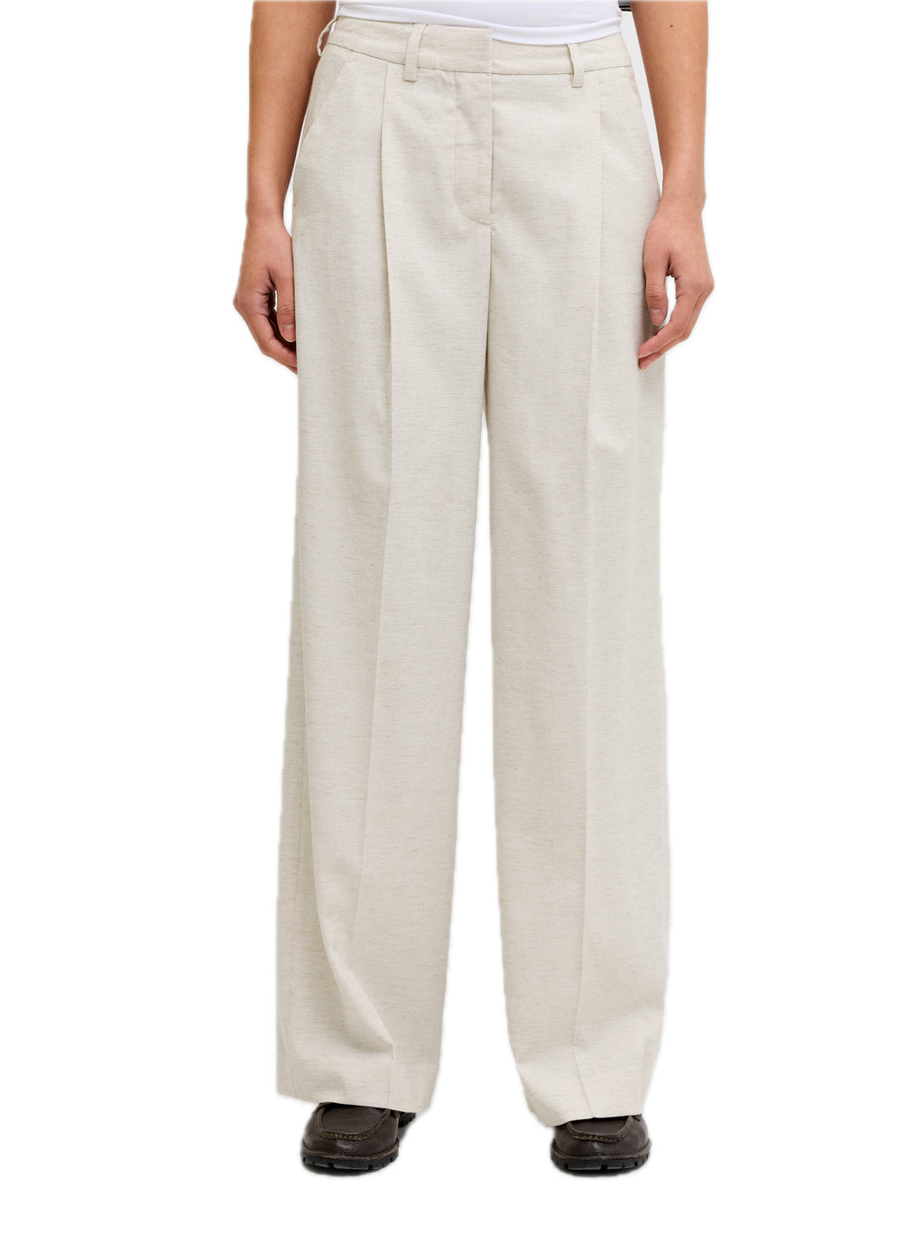Pantalone JJXX Beige Aya wide 12268837 /Feather Gray JJXX 