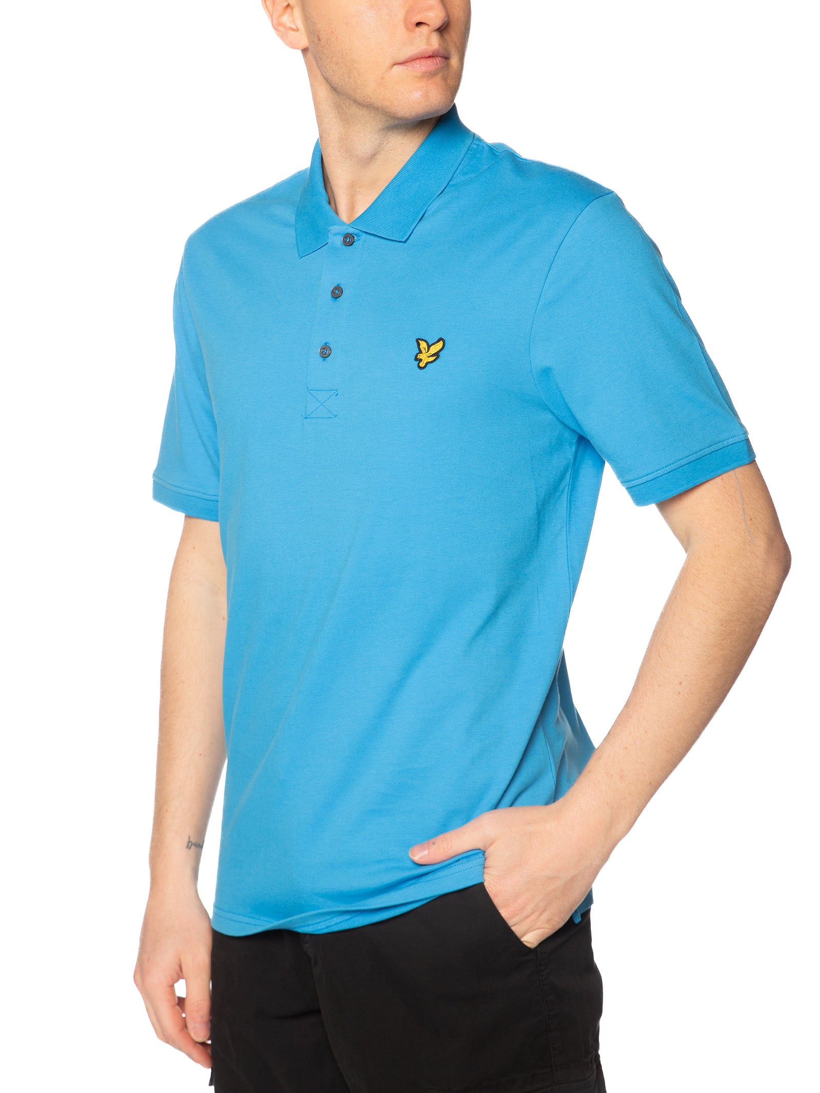 Polo Lyle & Scott Azzurro colletto logo SP400VOG SEA BLUE LYLE & SCOTT 