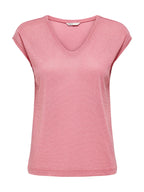 T-Shirt Only Silver Rosa in lurex 15136069 /Bonbon ONLY 
