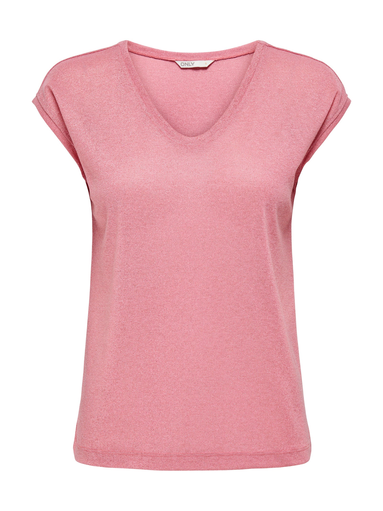 T-Shirt Only Silver Rosa in lurex 15136069 /Bonbon ONLY 