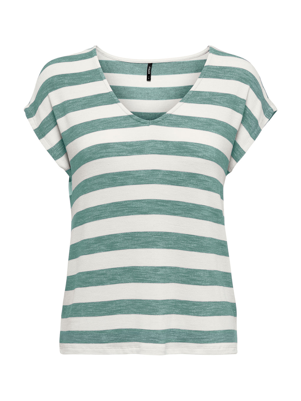 T-shirt Only Bianco Verde Lira a righe 15252103 /Chinois Green ONLY 