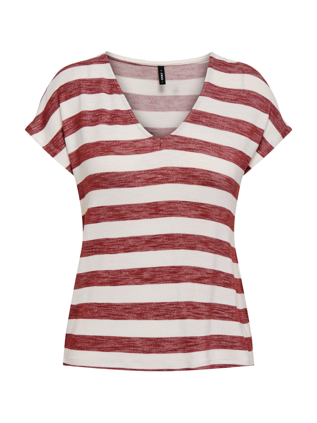 T-shirt Only Bianco Bordeaux Lira a righe 15252103 /Spiced Apple ONLY 