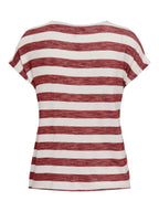 T-shirt Only Bianco Bordeaux Lira a righe 15252103 /Spiced Apple ONLY 