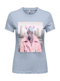 T-shirt Only Vibe Celelste con stampa 15291975 /Soft Chambray ONLY 