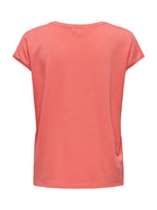 T-shirt Only Corallo Claudia glitter 15318422 /Georgia Peach ONLY 