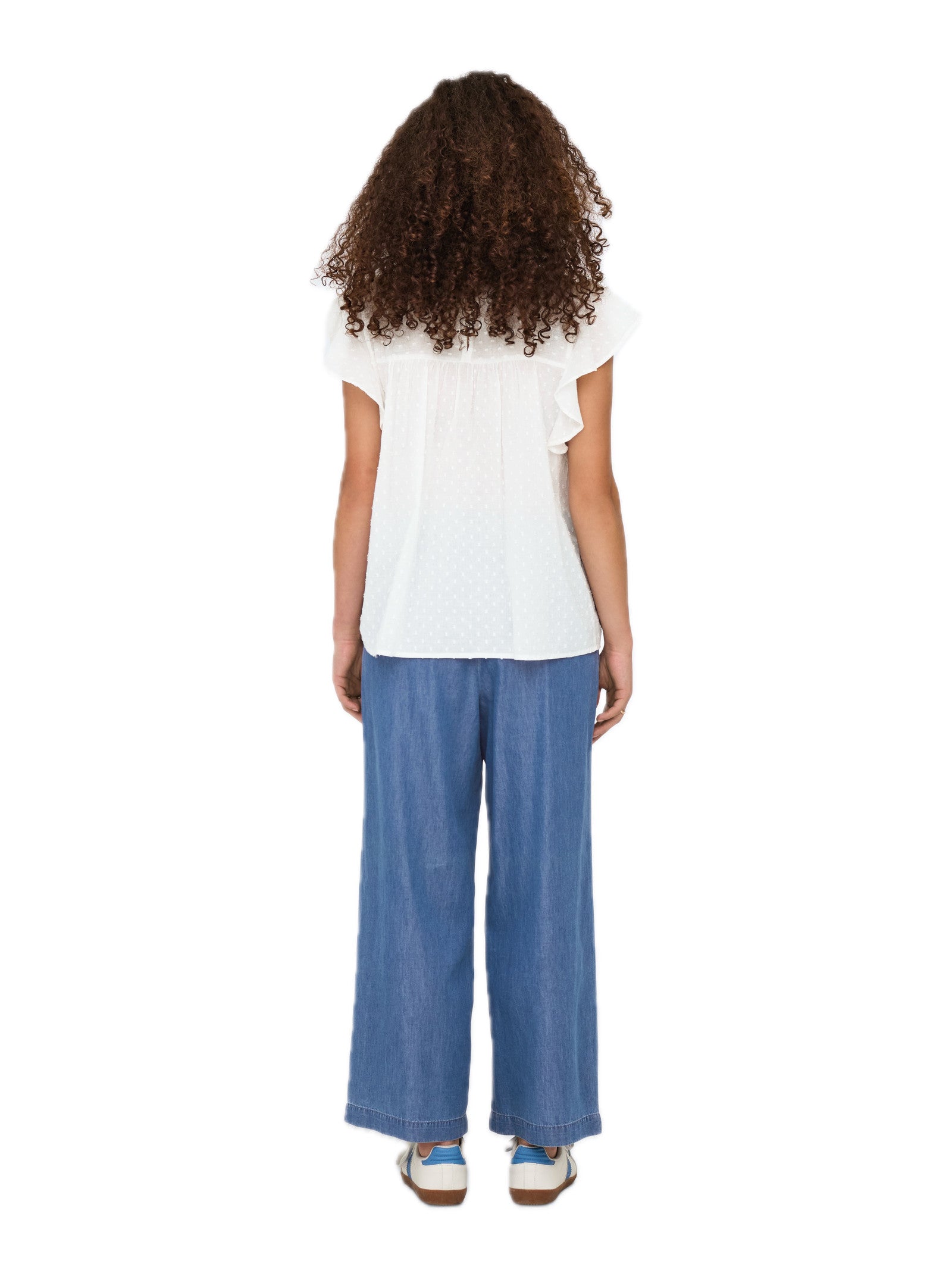 T-shirt Only Bianco Katti volant 15337637 /Cloud Dancer ONLY 