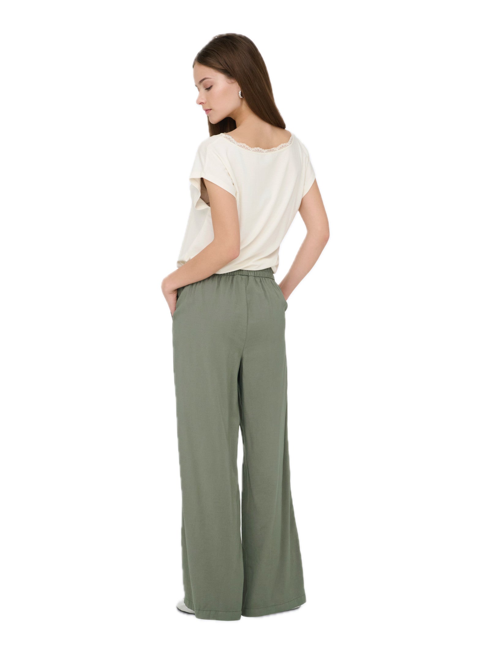 Pantalone Only Laris Verde con elastico 15337956 /Smokey Olive ONLY 