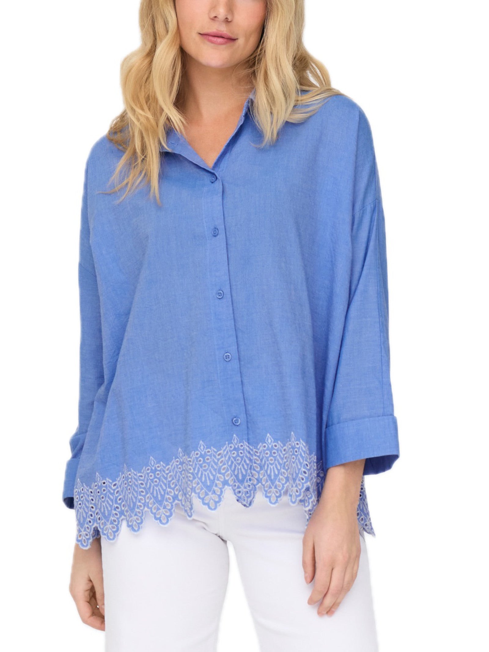 Camicia Only Graces Azzurro sangallo 15343165 /Blue Bonnet ONLY 