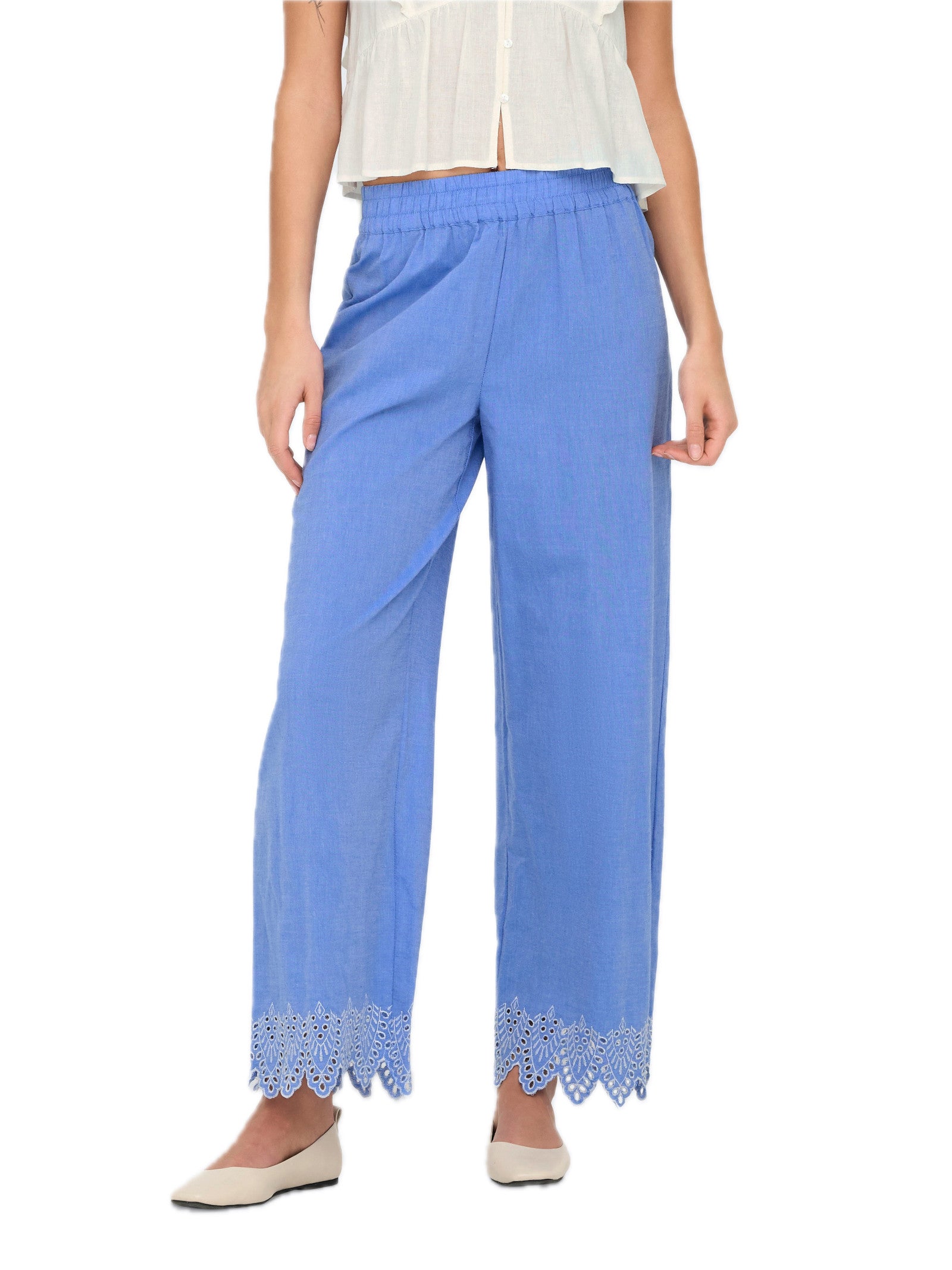 Pantalone Only Azzurro Paula sangallo 15343184 /Blue Bonnet ONLY 