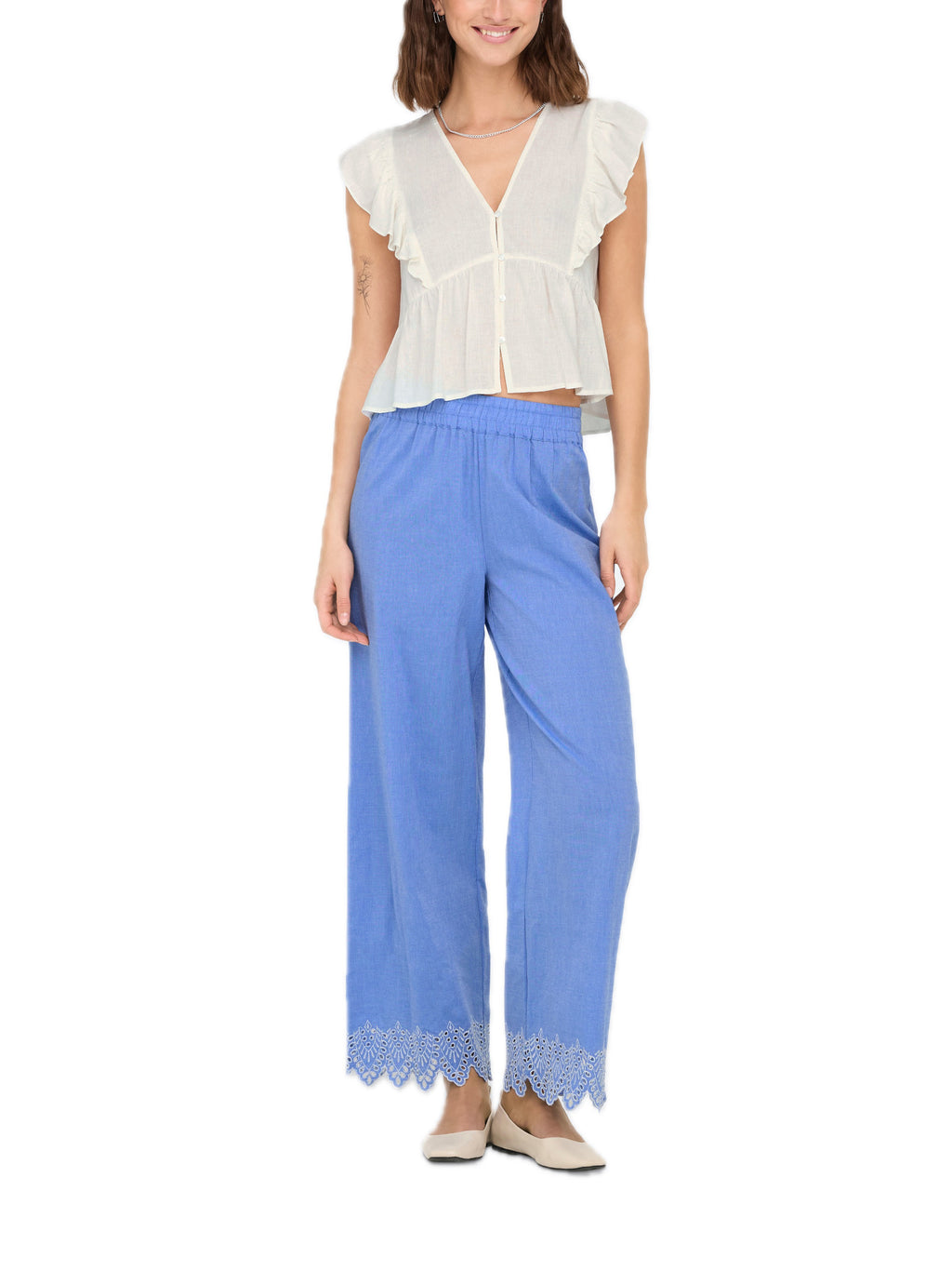 Pantalone Only Azzurro Paula sangallo 15343184 /Blue Bonnet ONLY 