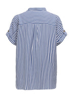 Camicia Only Blu bianco Yasmin a manica corta 15348758 /Peacoat ONLY 