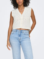 Cardigan Only Bianco Irina scollo a V 15363681 /Cloud Dancer ONLY 