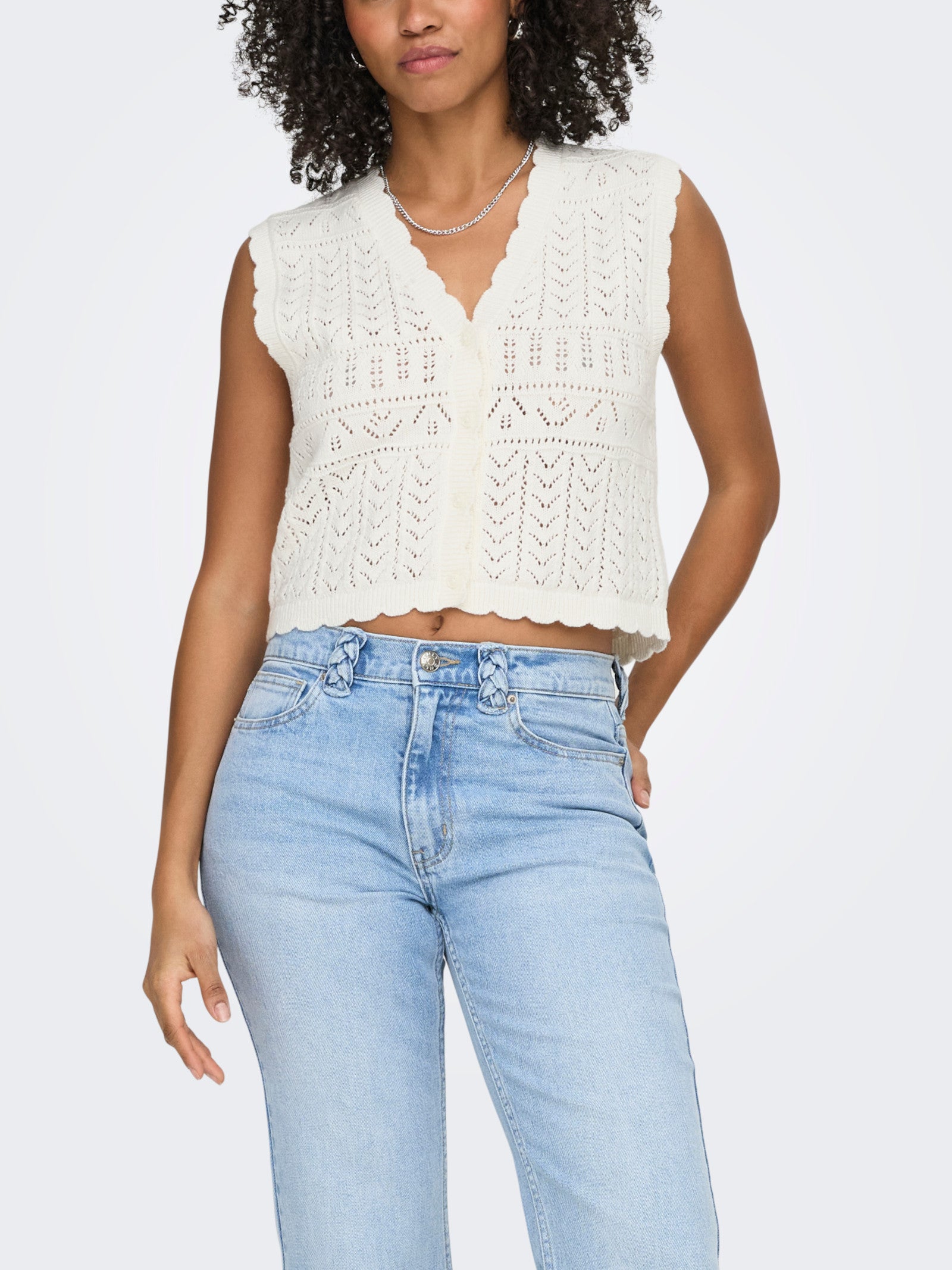 Cardigan Only Bianco Irina scollo a V 15363681 /Cloud Dancer ONLY 